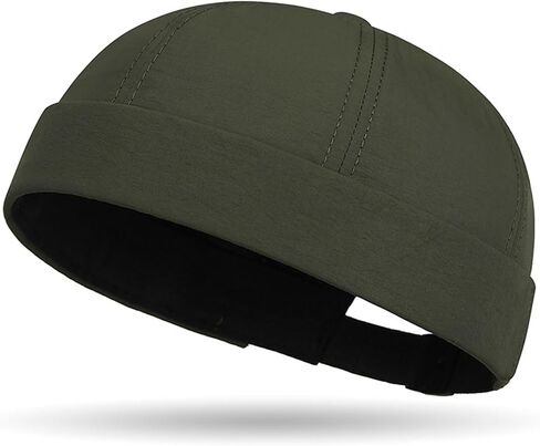 Quick Dry Brimless Hat for Men Women Ultra-Thin Breathable Rolled Cuff Docker Cap Harbour Beanie Hats Landlord Hat K338 in Kuwait