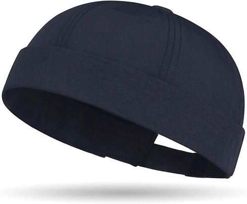 Quick Dry Brimless Hat for Men Women Ultra-Thin Breathable Rolled Cuff Docker Cap Harbour Beanie Hats Landlord Hat K338 in Kuwait