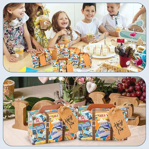VGOODALL 50PCS Suitcase Favor Boxes, Mini Suitcase Party Favor Box Vintage Style with Tags, Wedding Travel Theme Party Decor in Saudi Arabia