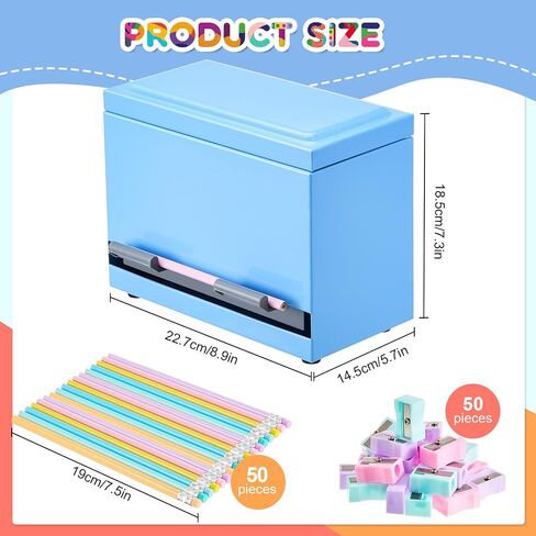 Ctosree 157 Pcs Stainless Steel Pencil Dispenser Kit With 100 Pencils 50 Sharpener 6 Sticker DIY Metal Pencil Holder School Classroom(Black) in Saudi Arabia