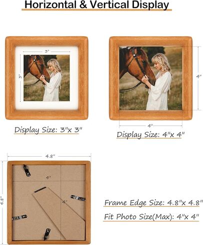 8x10 Picture Frames Teak Solid Wood with Real Glass Vertical Horizontal Standing Display Photos 5x7/6x8 with Mat or 8x10 Without Mat Lovely Gift for Desk Tabletop Wall Mount Y10 in Kuwait