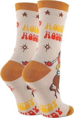 ooohyeah Women’s Funny Saying Crew Socks, Crazy Novelty Cotton Dress Socks, Giddy Up in Kuwait