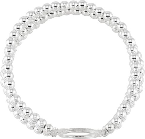 Silpada 'True Karma' Sterling Silver Hematite Stretch Bracelet, 7" (4mm) in Saudi Arabia
