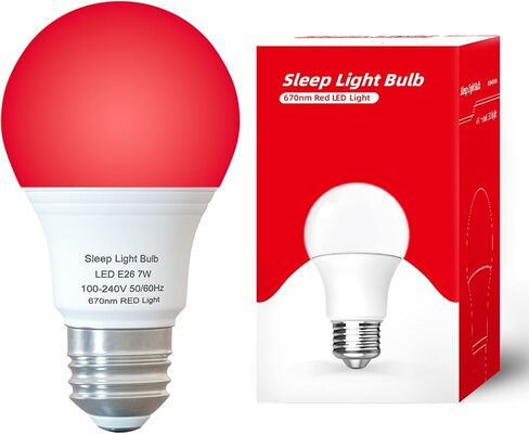 Red Light Sleep Bulb, A19 E26 Base, 670nm Wavelength, Melatonin Support, Sleep Aid in Saudi Arabia