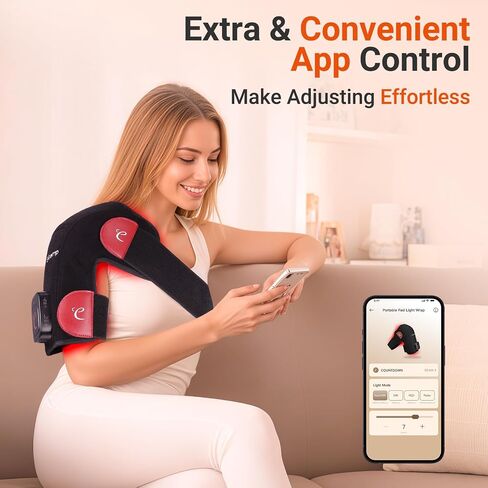 Comfytemp Cordless Red Light Therapy for Shoulder, 94 LEDs FSA HSA Eligible Near Infrared Light Therapy Wrap, 3D Portable Heated Shoulder Pad Last 90-380 Mins for Joint Pain Relief(No Massage, S/M/L) in Saudi Arabia