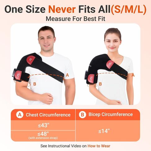 Comfytemp Cordless Red Light Therapy for Shoulder, 94 LEDs FSA HSA Eligible Near Infrared Light Therapy Wrap, 3D Portable Heated Shoulder Pad Last 90-380 Mins for Joint Pain Relief(No Massage, S/M/L) in Saudi Arabia