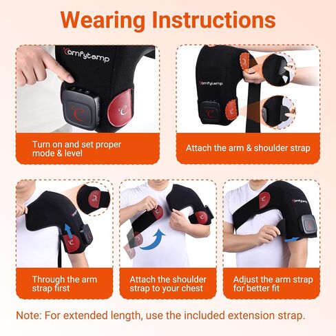 Comfytemp Cordless Red Light Therapy for Shoulder, 94 LEDs FSA HSA Eligible Near Infrared Light Therapy Wrap, 3D Portable Heated Shoulder Pad Last 90-380 Mins for Joint Pain Relief(No Massage, S/M/L) in Saudi Arabia