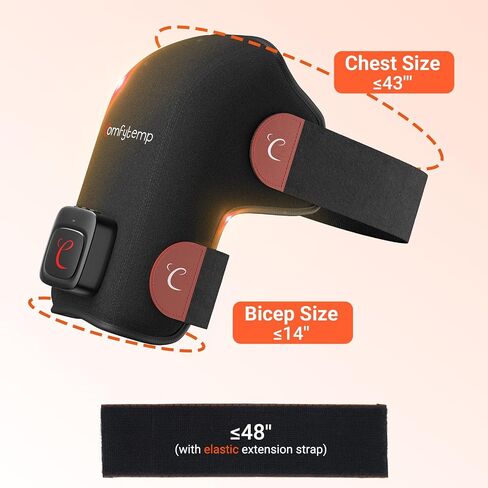 Comfytemp Cordless Red Light Therapy for Shoulder, 94 LEDs FSA HSA Eligible Near Infrared Light Therapy Wrap, 3D Portable Heated Shoulder Pad Last 90-380 Mins for Joint Pain Relief(No Massage, S/M/L) in Saudi Arabia