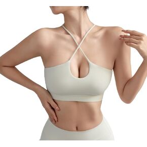 Le&Chung Crisscross Strappy Cut-Out Padded&Cross-Back Sports Bras for Women-Medium Support&Breathable for Yoga Gym Workout in Saudi Arabia