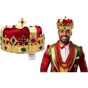 Adult Royal King Crown Queen Regal Jeweled Gold Hat Halloween Wiseman Costume Accessory in Kuwait