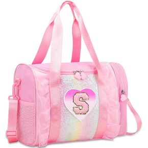 حقيبة رقص أولية مخصصة للفتيات - لعبة Toddler Travel Duffle Bag Gift for Teen Girls Lightweight Resistant Oxford Backpack for Ballet Cheerleading Sleepovers Gymnastics Pink in Kuwait