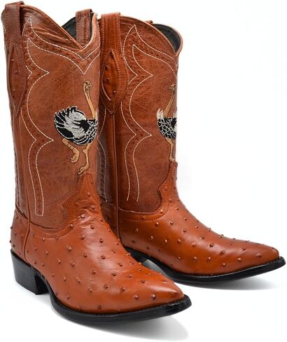 Joe Boots 901 Classic Mens Western Boot Exotic Gostrich Print أصلي جلدي J in Kuwait