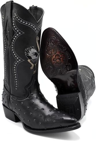 Joe Boots 901 Classic Mens Western Boot Exotic Gostrich Print أصلي جلدي J in Kuwait