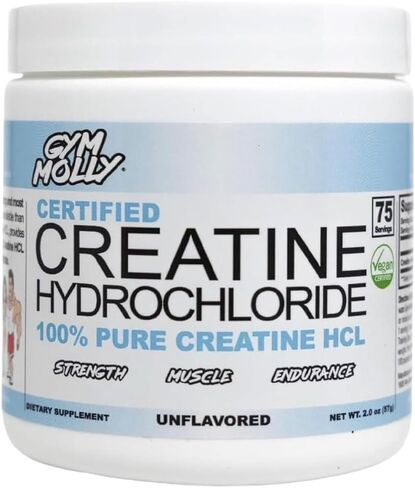 Creatine Hydrochloride Powder | Creatine HCL Powder | Highly Soluble Creatine Hydrochloride | 750mg | Unflavored | Vegan | 75 Servings in Saudi Arabia