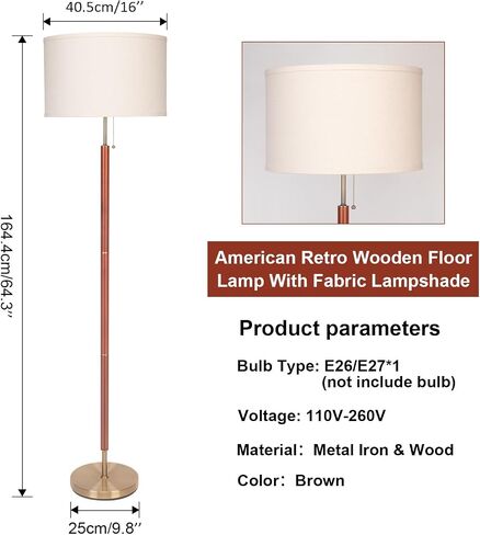 Floor Lamp with Reading Light, Tall Lamp for Living Room Corner, Pole Lamp Standing Lamp Tall Light for Living Room, Bedroom, Corner, Den, Office. No Bulbs (2 Head) in Saudi Arabia