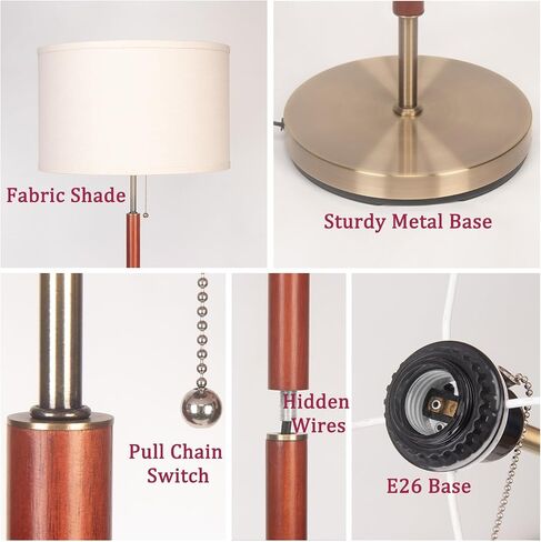 Floor Lamp with Reading Light, Tall Lamp for Living Room Corner, Pole Lamp Standing Lamp Tall Light for Living Room, Bedroom, Corner, Den, Office. No Bulbs (2 Head) in Saudi Arabia