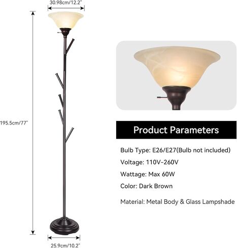 Floor Lamp with Reading Light, Tall Lamp for Living Room Corner, Pole Lamp Standing Lamp Tall Light for Living Room, Bedroom, Corner, Den, Office. No Bulbs (2 Head) in Saudi Arabia