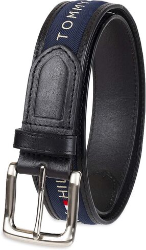 Tommy Hilfiger Men's Fabric Inlay Casual Belt with Classic Harness Buckle in Saudi Arabia
