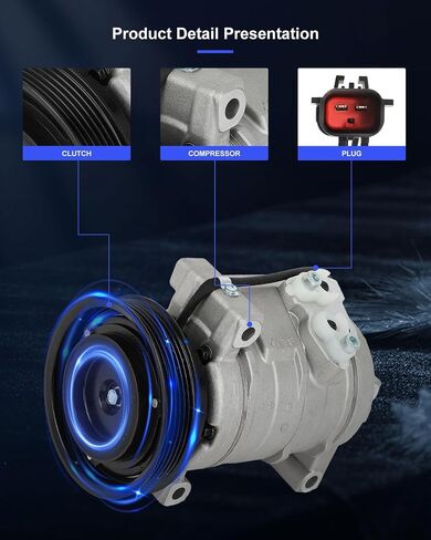 ECCPP AC Compressor with Clutch 2004-2006 Replacement for M-itsubishi Lancer Outlander 2.4L CO 10845AC in Saudi Arabia