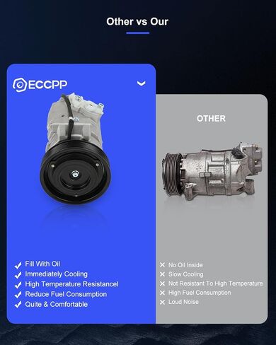 ECCPP AC Compressor with Clutch 2004-2006 Replacement for M-itsubishi Lancer Outlander 2.4L CO 10845AC in Saudi Arabia