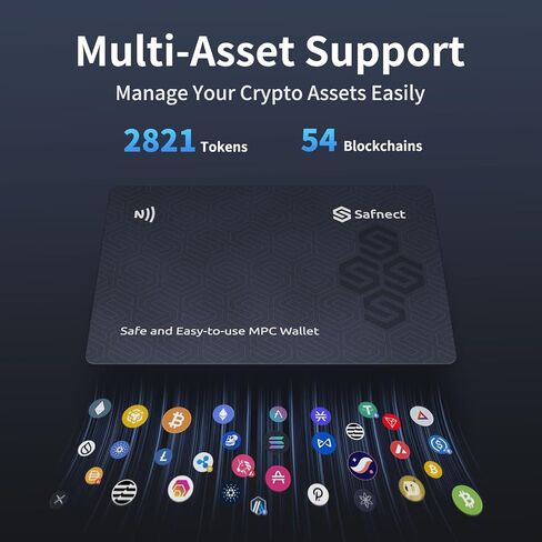 Safnect NFC Cold Crypto Wallet — Sharded Private Key Cold Storage, 3-Card 100% Offline Tap-to-Send, Supports Bitcoin, Ethereum, Solana & 2,800+ Tokens in Saudi Arabia