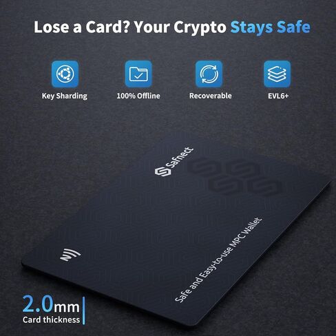 Safnect NFC Cold Crypto Wallet — Sharded Private Key Cold Storage, 3-Card 100% Offline Tap-to-Send, Supports Bitcoin, Ethereum, Solana & 2,800+ Tokens in Saudi Arabia