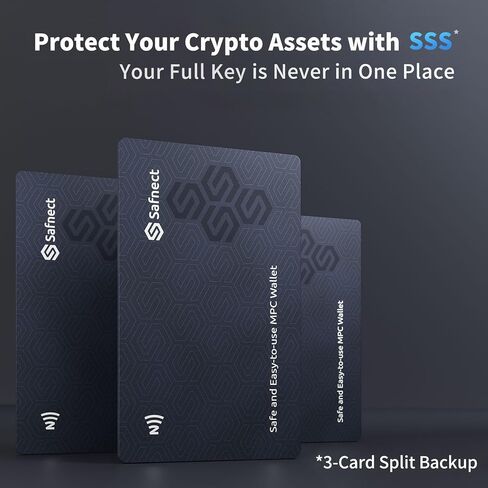 Safnect NFC Cold Crypto Wallet — Sharded Private Key Cold Storage, 3-Card 100% Offline Tap-to-Send, Supports Bitcoin, Ethereum, Solana & 2,800+ Tokens in Saudi Arabia
