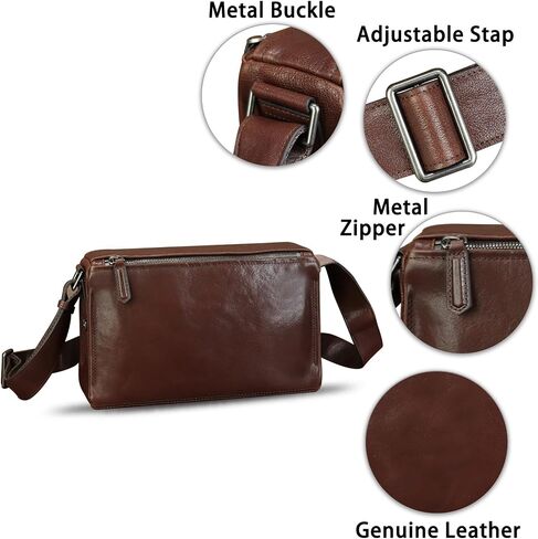 Genuine Leather Messenger Bag for Men Vintage Real Soft Leather Shoulder Bag Crossbody Bag Satchael Purse in Saudi Arabia