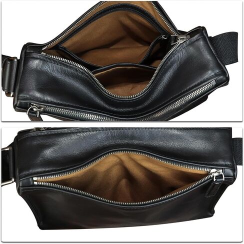 Genuine Leather Messenger Bag for Men Vintage Real Soft Leather Shoulder Bag Crossbody Bag Satchael Purse in Saudi Arabia