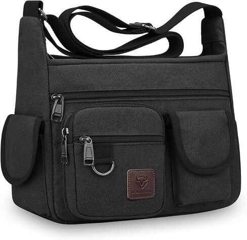 Canvas Messenger Bag for Mens Womens Multi-pockets 13 inch Laptop Shoulder Sling Bags School Crossbody Bags Travel in Kuwait