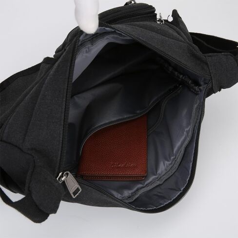 Canvas Messenger Bag for Mens Womens Multi-pockets 13 inch Laptop Shoulder Sling Bags School Crossbody Bags Travel in Kuwait