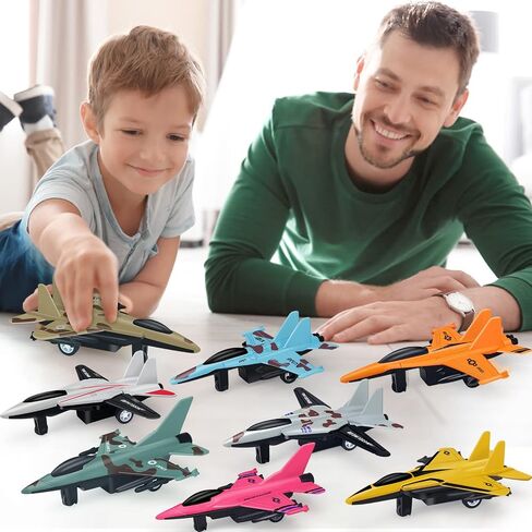 15 Pack Toy Airplane, Mini Diecast Airplane Toys for Boys Girls 3 4-8 9 Years, Pull Back Alloy Model Planes Aeroplane Toys for Kids Birthday Cake Toppers Party Favors, 6 Colors in Saudi Arabia