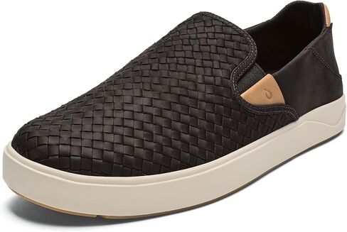 OLUKAI Lae'ahi Lauhala Men's Woven Leather Shoes, Versatile Everyday Leather Sneakers, Easy Slip On Design, All-Day Wear & Comfort in Saudi Arabia