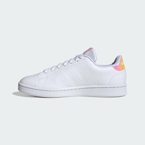حذاء تنس Adidas Women's Advantage Base Court، زهور بيضاء، مقاس 6 in Kuwait