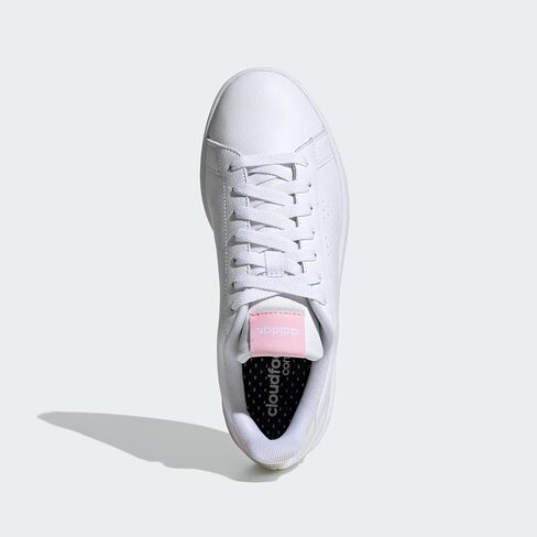 حذاء تنس Adidas Women's Advantage Base Court، زهور بيضاء، مقاس 6 in Kuwait