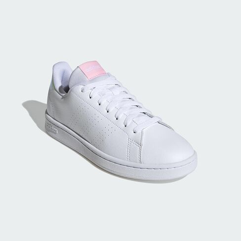 حذاء تنس Adidas Women's Advantage Base Court، زهور بيضاء، مقاس 6 in Kuwait