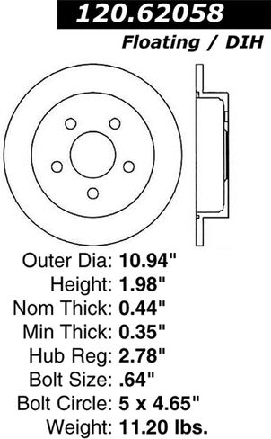 StopTech 126.62058SL Sport Slotted Brake Rotor; Rear Left in Saudi Arabia
