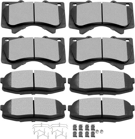 SCITOO Ceramic Front Rear Disc Brake Pad Set fit for 2008-2011 2013-2019 for LEXUS LX570, 2008-2011 2013-2019 for TOYOTA Land Cruiser, 2008-2019 for TOYOTA Sequoia, 2007-2019 for TOYOTA Tundra in Kuwait