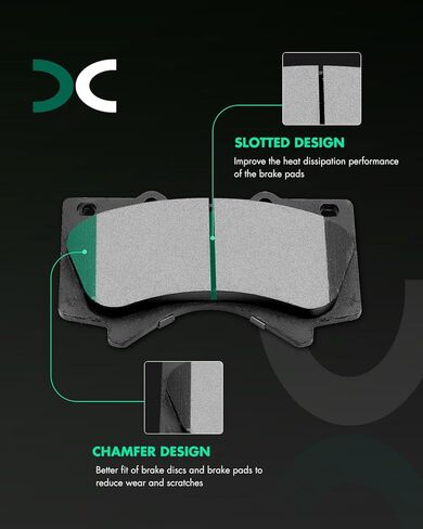 SCITOO Ceramic Front Rear Disc Brake Pad Set fit for 2008-2011 2013-2019 for LEXUS LX570, 2008-2011 2013-2019 for TOYOTA Land Cruiser, 2008-2019 for TOYOTA Sequoia, 2007-2019 for TOYOTA Tundra in Kuwait