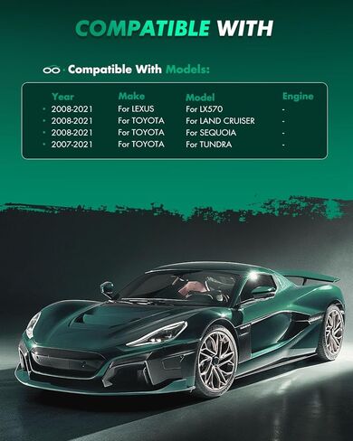 SCITOO Ceramic Front Rear Disc Brake Pad Set fit for 2008-2011 2013-2019 for LEXUS LX570, 2008-2011 2013-2019 for TOYOTA Land Cruiser, 2008-2019 for TOYOTA Sequoia, 2007-2019 for TOYOTA Tundra in Kuwait