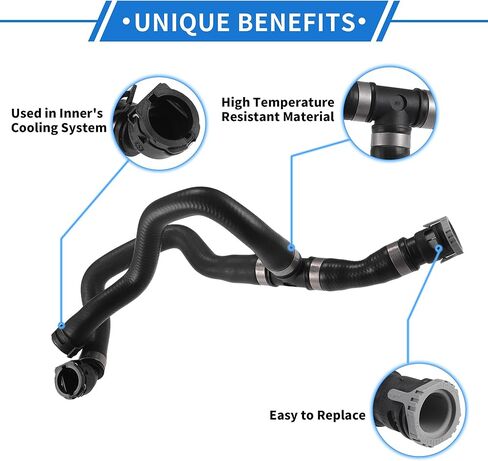 HVAC Heater Hose Compatible for Ford Escape 2013-2019, Durable Rubber Black Engine Water Heater Hose in Saudi Arabia