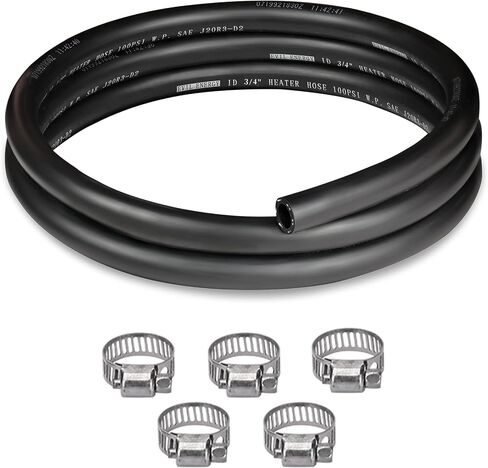شرير الطاقة 3/4 "خرطوم سخان 5 أقدام تبريد خرطوم المبرد مع 5pcs المشابك مستقيمة 100psi ساي 20R3 أسود in Kuwait