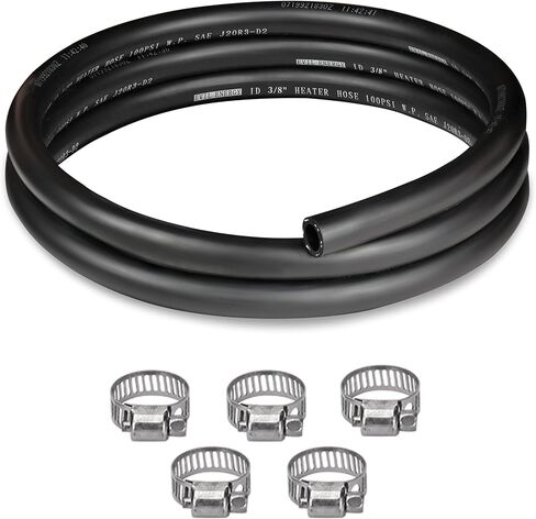 شرير الطاقة 3/4 "خرطوم سخان 5 أقدام تبريد خرطوم المبرد مع 5pcs المشابك مستقيمة 100psi ساي 20R3 أسود in Kuwait