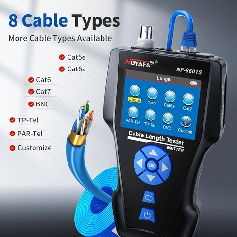 NOYAFA Network Cable Tester,NF-8601S TDR Wire Tester Rj11 Rj45 BNC Multifuncation Ethernet LAN Cable Tester, Precise Breakpoint Test with PING/POE in Kuwait