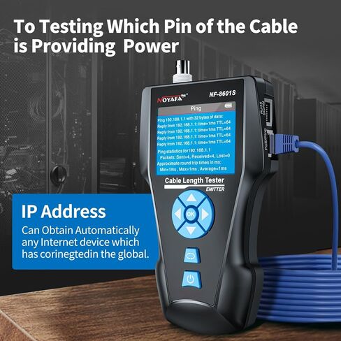 NOYAFA Network Cable Tester,NF-8601S TDR Wire Tester Rj11 Rj45 BNC Multifuncation Ethernet LAN Cable Tester, Precise Breakpoint Test with PING/POE in Kuwait