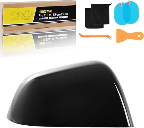 Glossy Black Right Side Mirror Cover Cap Compatible with Tesla Model Y 2020 2021 2022 2023 2024, Direct Replacement Mirror Housing (Glossy Black, Right/Passenger Side) in Saudi Arabia