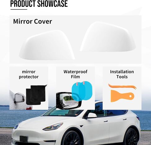 Glossy Black Right Side Mirror Cover Cap Compatible with Tesla Model Y 2020 2021 2022 2023 2024, Direct Replacement Mirror Housing (Glossy Black, Right/Passenger Side) in Saudi Arabia