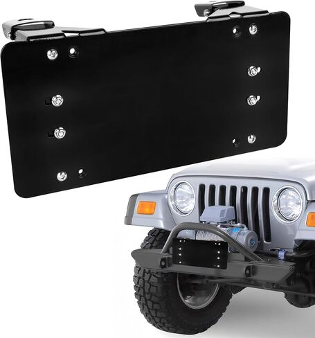 PSLER Fairlead Mounted Flip-Up License Plate Bracket for UTV ATV with 8 3/4" Bracket Mounting Hole Black in Saudi Arabia