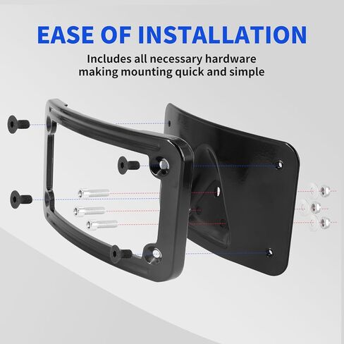 DOKILI منحنى لوحة الترخيص الإطار MOUNT Frame 3148 لـ Harley-Davidson لـ H0NDA VTX1300/1800 دراجات نارية وتطبيقات مخصصة ، Black Gloss in Saudi Arabia