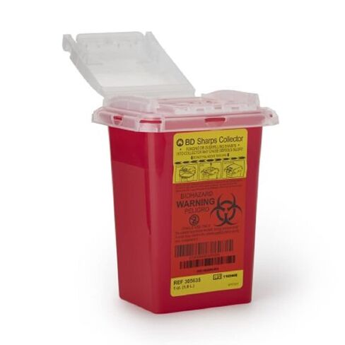 BD Biosciences 305635 Phlebotomy Sharps Collector with Needle Ports, 1 qt. Capacity, Red in Saudi Arabia